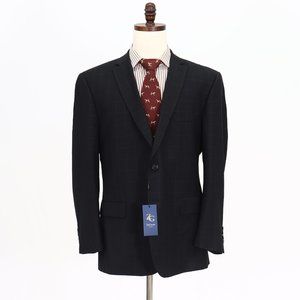 ZeGaire 46R Gray Check 2-Button Sport Coat Blazer Jacket V896